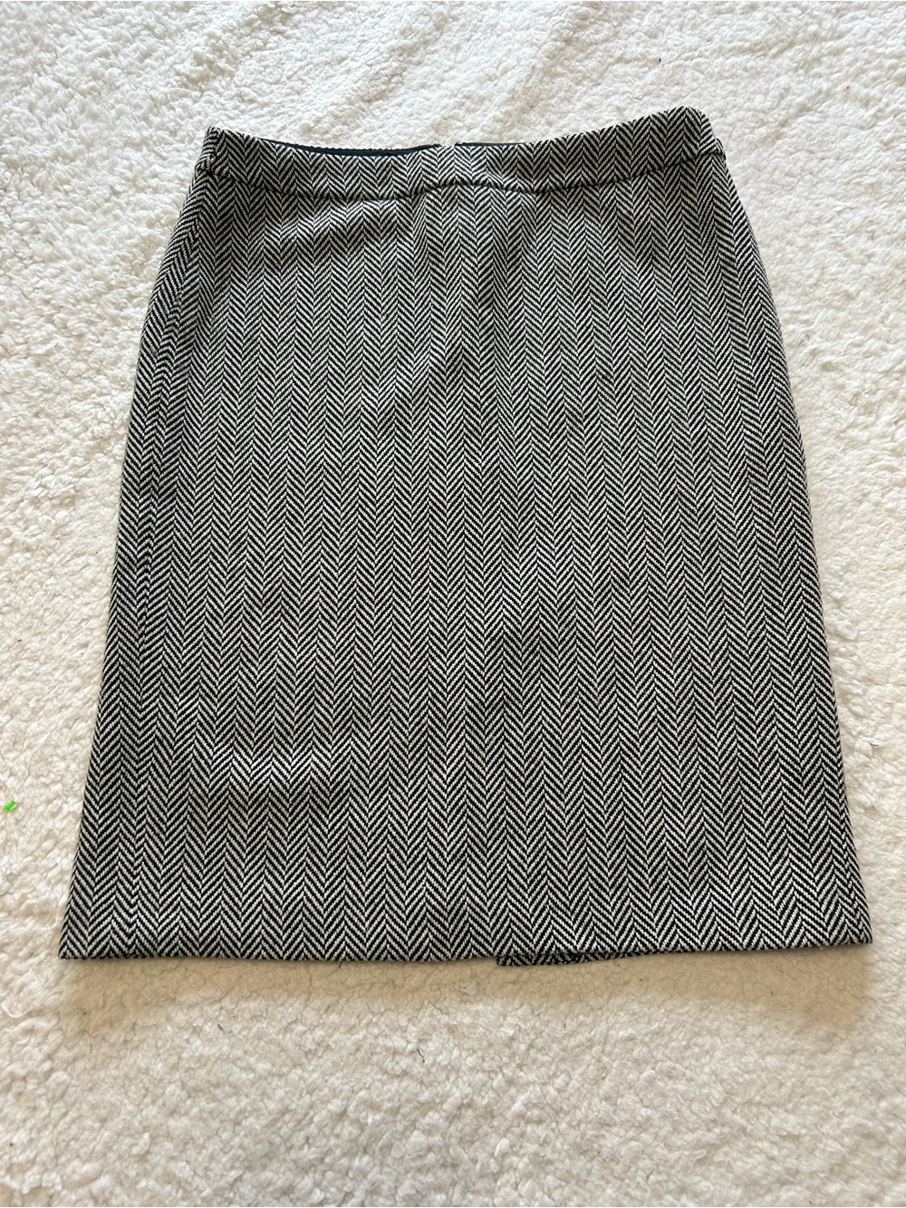 J. Crew Black and White Herringbone Pencil Skirt